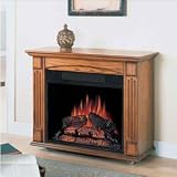 Lancaster Wall Mantle Electric Fireplace - Antique Oak Finish