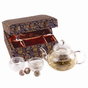 Glass Tea Pot Gift Set - Tempered Glass w/Infuser and Cups in Elegant Box Glass Tea Pot Gift Set - Tempered Glass w/Infuser and Cups in Elegant Box