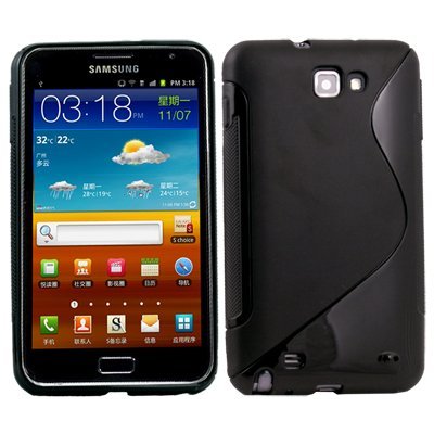 Black S-Line Soft TPU Gel Case Cover For Samsung Galaxy Note / i9220 GT-N7000
