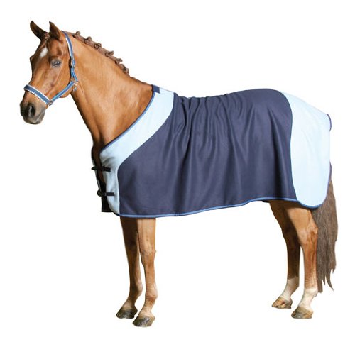 Kerbl 327562 Transport - u. Abschwitzdecke Fleece marine zweifarbig, Gr. 145 Preisvergleich