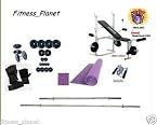 100 kg rubber weight + kamachi bench + Dumbbels + 3 Weight Lifting Rods + Accessories