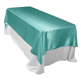 60 x 102 Inch Satin Tablecloth Turquoise60 x 102 Inch Satin Tablecloth