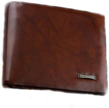 MKPLY Men's New Synthetic Leather Wallet Euro Traveler Style with Center Flip ID Window Coffee