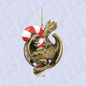 Christmas ornament Gothic Candy cane Dragon Holiday new