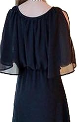 Spring Summer Full Length Chiffon Elbow Length Sleeves  Dress