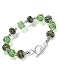 Sterling Silver Green Milano Glass Swarovski Crystal 7.5" Charm Bracelet With Toggle Clasp