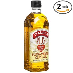 Italica Extra Virgin Olive Oil Plus Vitamins A-D-E, 17-Ounce Bottles (Pack of 2)