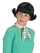 Black Wig Mini Flip Short Black Hair 1950 1960 Theatre Costumes Accessory