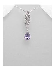 CZ Pendant Necklace In Sterling Silver