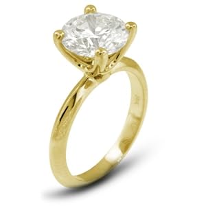 4.09 CT Exc-Cut Round J-VVS2 GIA Cert Diamond 18k Gold Classic Solitaire Engagement Ring 3.35gr