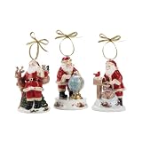Royal Doulton-Royal Albert Old Country Roses Musical Santa Ornaments, Set of 3