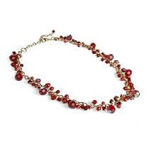 Glass Beads Red Necklace "Crystal Clear Necklace [Red]" -Fair Trade Gifts