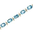 14K Yellow/White Gold 13 1/2 ct. Blue Topaz Bracelet