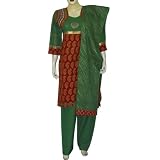 Salwar Kurta Cotton Printed Embroidered Womens Dress Size S