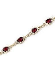 14kt Yellow Gold Oval Garnet Bracelet.