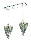 Pecaso Lighting 8612-S GT-AG-RO-MS-LP-ST Cubix Pendant with Strass Swarovski Crystal
