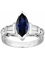 18K White Gold Sapphire and Diamond Ring -- LIFETIME WARRANTY