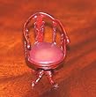 Dollhouse Miniature Mahogany Handcarved Desk Chair with Leather