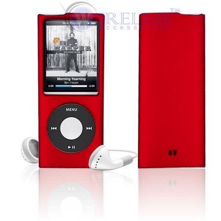 Red Rubber Feel Snap-On Hard Cover Case Cell Phone Protector for Apple iPod Nano 4 Chromatic