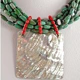 Turquoise and Abalone Shell Necklace by Harvey Abeyta, #10728