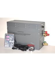 FULL SET: RESIDENTIAL TURKU 9KW 240V HOME SPA SAUNA STEAM SHOWER BATH GENERATOR WITH SL-SERIES OUTER DIGITAL CONTROLLER, STEAM HEAD WITH AROMA OIL RESERVOIR, MANUAL DRAIN VALVE, BRASS SAFETY PRESSURE RELIEF AND WATER INLET ELECTROMAGNETIC VALVES