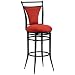 Hillsdale Cierra 30-Inch Swivel Bar Stool, Black Finish with Flame Faux-Suede Fabric