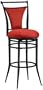 Hillsdale Cierra 30-Inch Swivel Bar Stool, Black Finish with Flame Faux-Suede Fabric