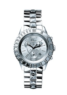 Dior Watches:Christian Dior Christal Womens Stainless Steel Diamond Chronograph Watch CD114313M001 Images