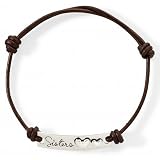 Bridge Jewelry Brown Leather and Sterling Silver Sisters Bracelet - Silver