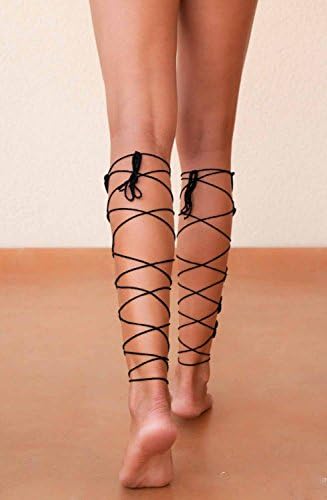 Black Crochet Lace Up Barefoot Sandal,Girl Anklet Crochet,Wedding,Yoga,Bellydance,Beach Party Accesorry,One Size