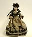 Dollhouse Miniature Heidi Ott Doll in a Black Pinstripe Dress