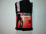 Bally Total Fitness Yoga Pant with Satin Stripes 2 Pack Black Medium