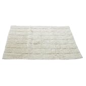 100% Cotton Soft Square Design Bath Mat/Rug (50cm x 80cm) (Cream)