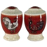 Red Roosters Ceramic Salt & Pepper Shaker Set