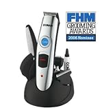 Conair 12 Piece Rechargeable Beard and Mustache Professional Multi Use Trimmer, Silver and Black