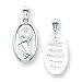 14k White Gold Reversible Oval Guardian Angel Pendant