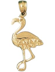 Dazzlers Solid 14k Gold Standing Pelican Charm Pendant Available in three colors from jewelsberry (weights: 2.0 grams only)
