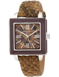 Vince Camuto Womens VC/5021BNBN Leather Brown Ion-Plated Python Strap Watch