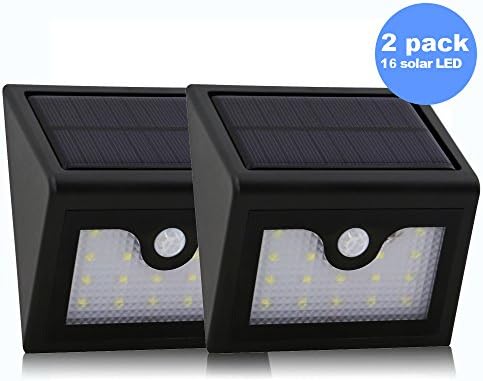 Liwithpro LED Solar Lights, 16 LED Super Bright Outdoor Solar Powered Motion Activated Security Wall Light, Wireless Waterproof Motion Sensor Light for Path Porch Deck Driveway Garden (2)