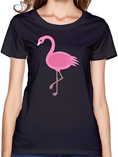 J3G9 Women's Pink Flamingos Cool T-shirt Size M Black
