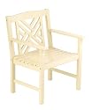 Achla OFC-10A Fretwork Arm Patio Dining Chair - Ivory Antique