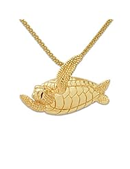 Wyland Turtle Necklace in 14K Yellow Gold