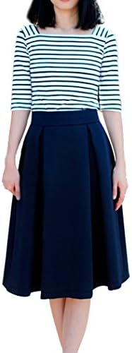 FINEJO? Womens High Waist Pleated Skirt