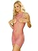 Sexy Hot Pink Fence Net Fishnet Halter Mini Dress Open Cup Peek-a-Boo Lingerie