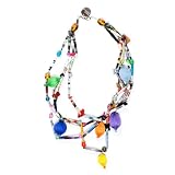 JousJous Multicolor Eco Friendly Remnants of Fabric Handmade Folklore Necklace, Matinee Length, 23" Long (Jewelry)