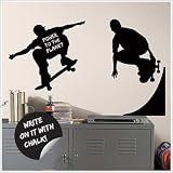 RoomMates RMK1313GM Chalkboard Skaters Peel & Stick Wall Appliques