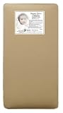 LA Baby Natural Latex 2 in 1 Cotton/Latex Mattress with Jacquard Cover, Tan