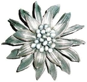 Leather Silver Brooch / Pin - 100% Leather