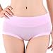 HOEREV Womens Comfort Middle Waist Bamboo Fiber Brief Panty,Black, US Size Large/ Tag Size XXL ,Pack of 3