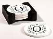 Monogram Round Absorbent Coaster - O